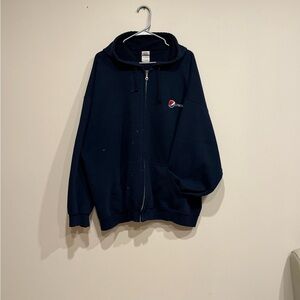 Navy Blue Zip-Up Hoodie pepsi
